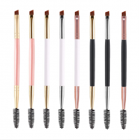 High quality makeup brushes double sided dual ended eyebrow brush